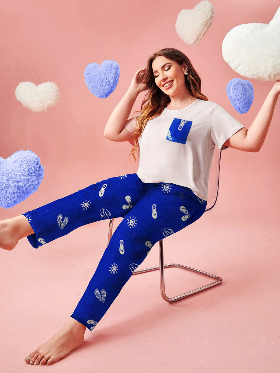 Femmeease - Printed Cotton PJ Set - N-3