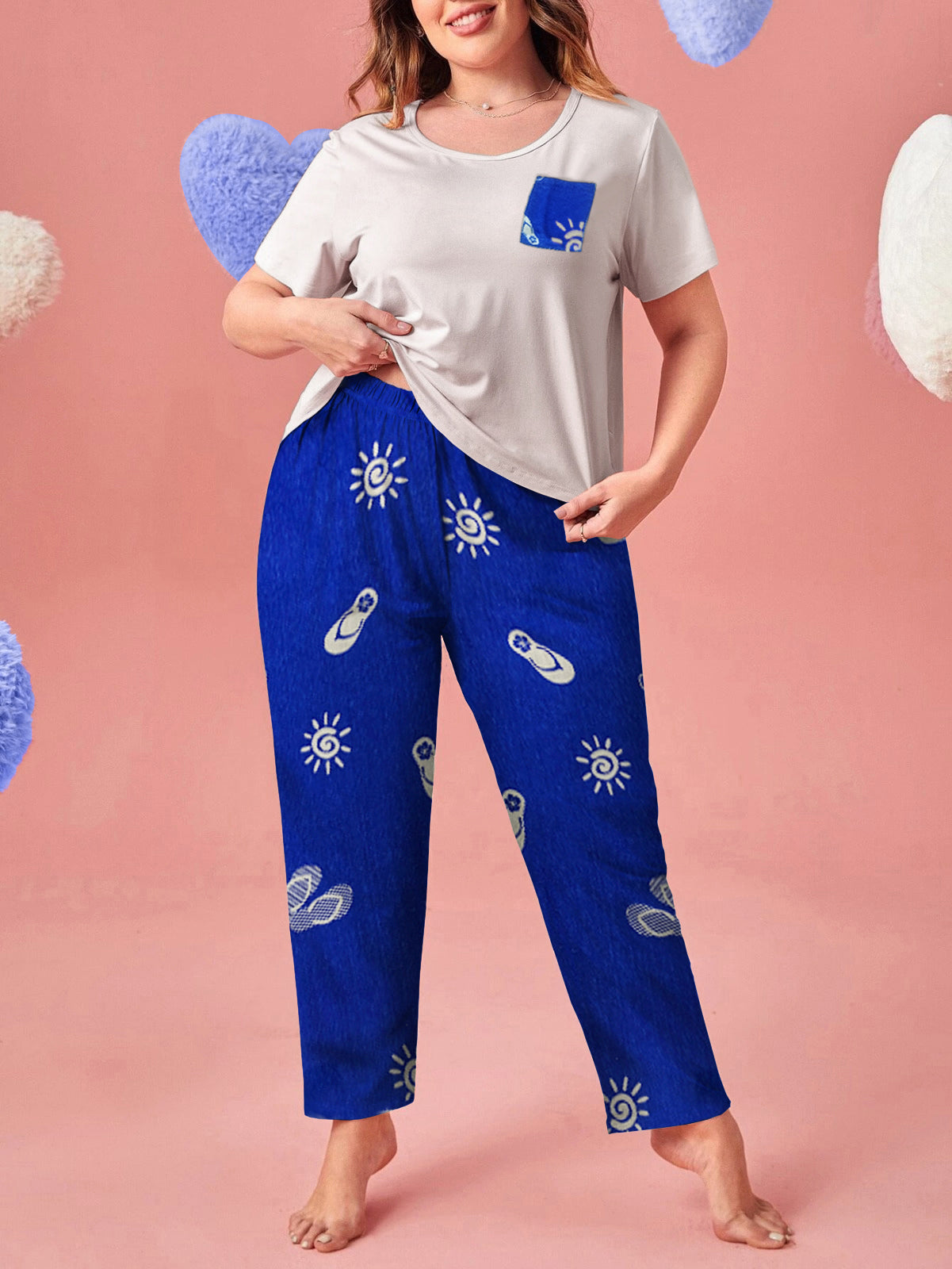 Femmeease - Printed Cotton PJ Set - N-3