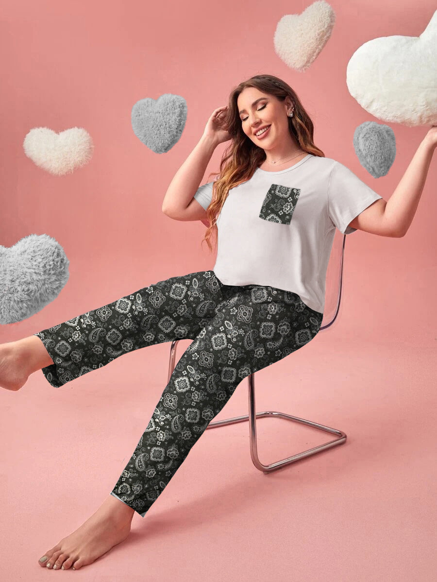 Femmeease - Printed Cotton PJ Set - N-1