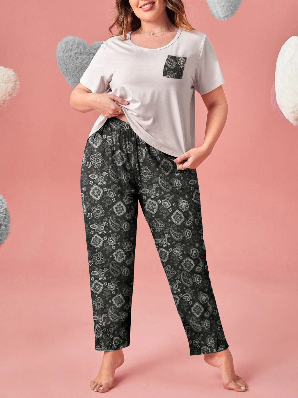 Femmeease - Printed Cotton PJ Set - N-1