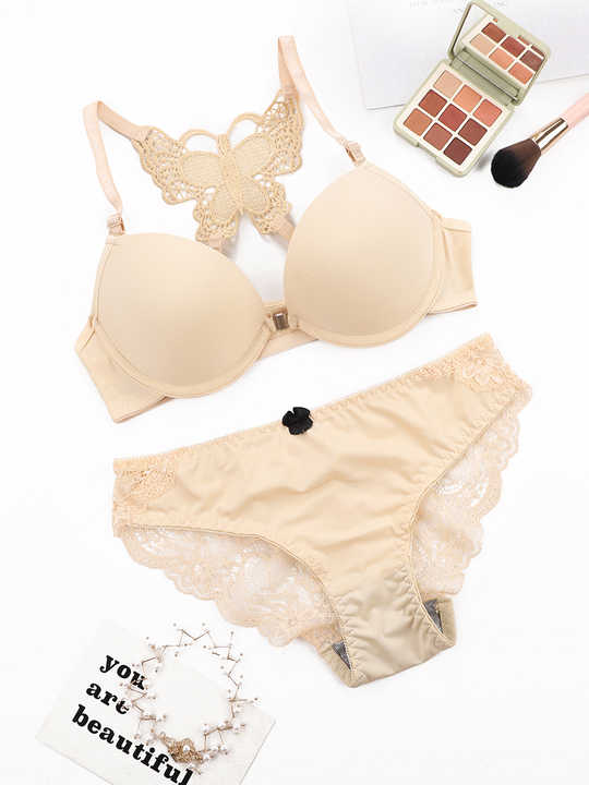 Femmeease - Butterfly  Front lock Bra panty set