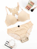 Femmeease - Butterfly  Front lock Bra panty set
