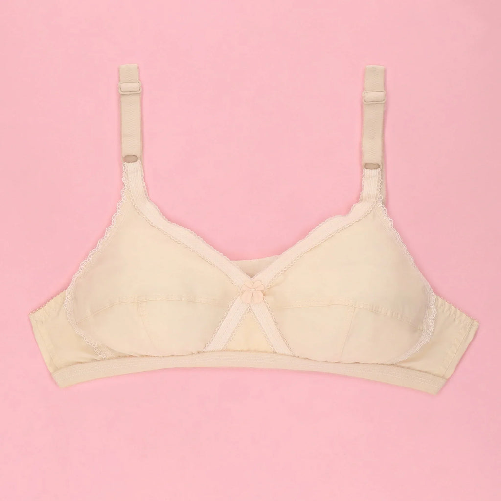 Cross Plain Casual Non Padded Wireless Bra