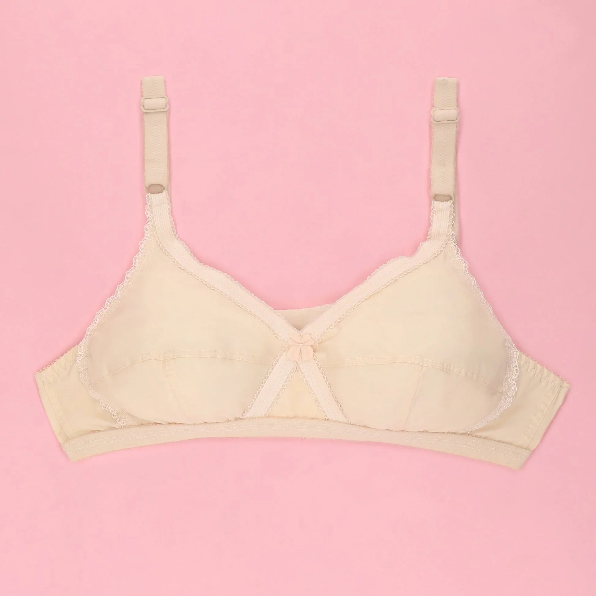 Cross Plain Casual Non Padded Wireless Bra