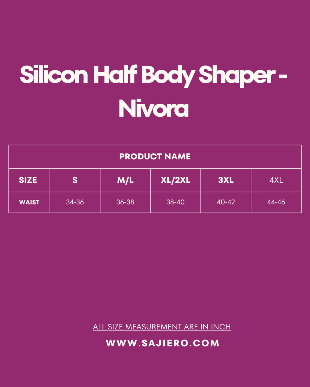 Silicon Half Body Shaper - Nivora