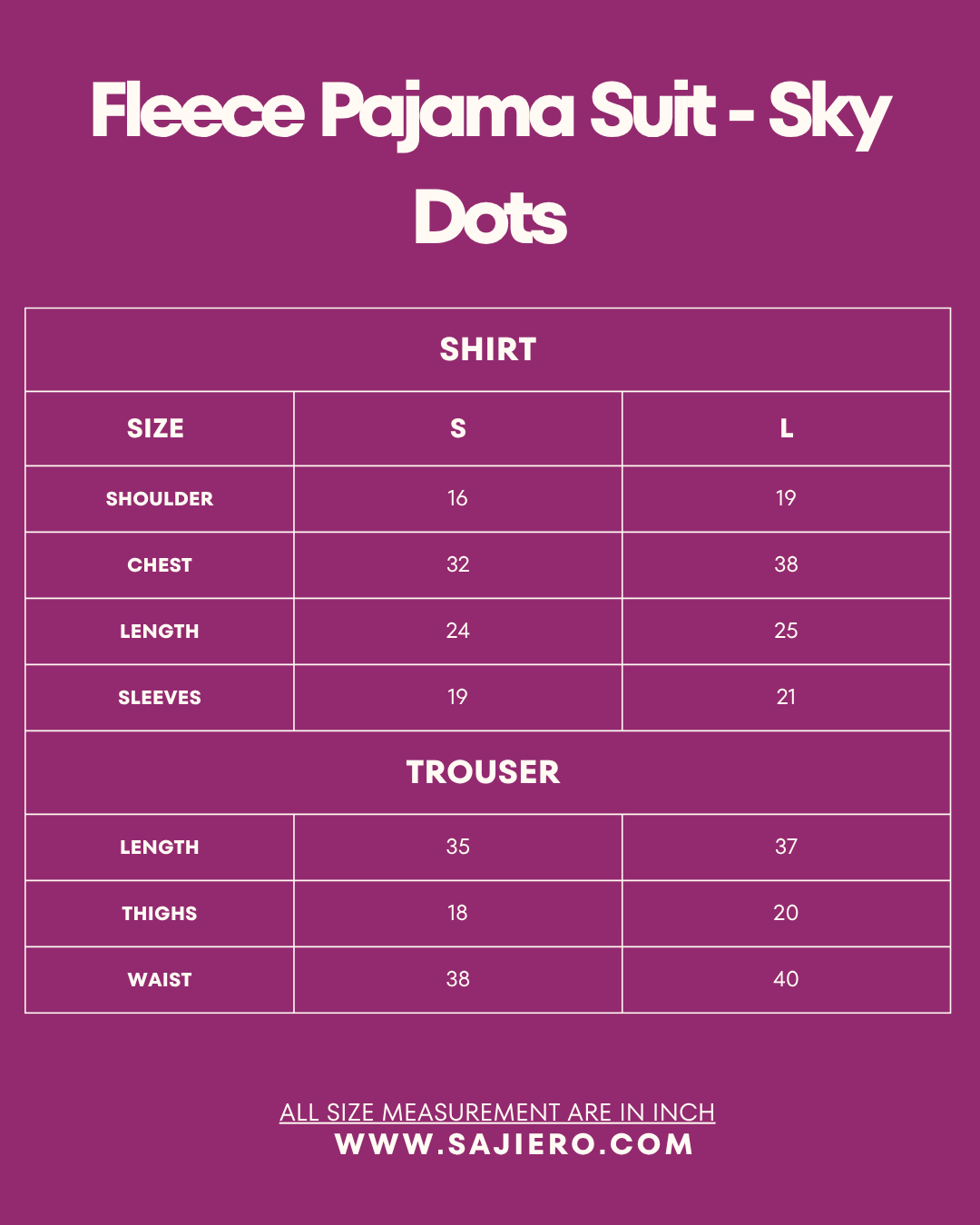 Fleece Pajama Suit - Sky Dots