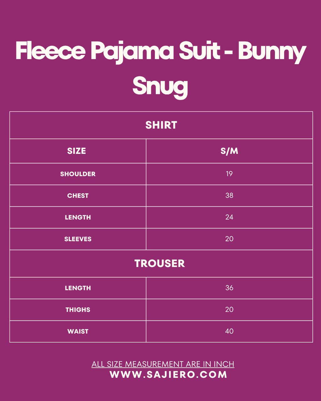 Fleece Pajama Suit - Bunny Snug