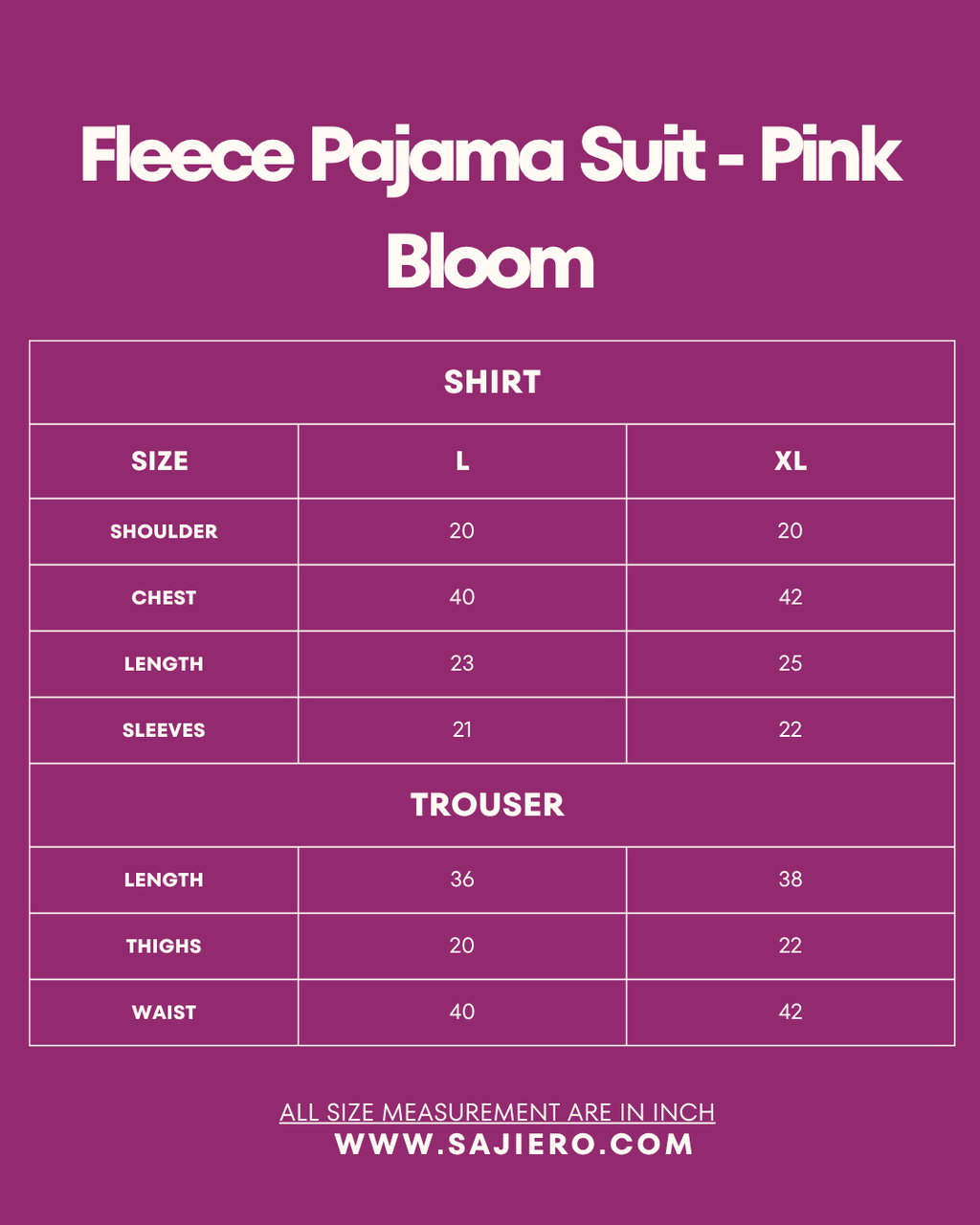 Fleece Pajama Suit - Pink Bloom