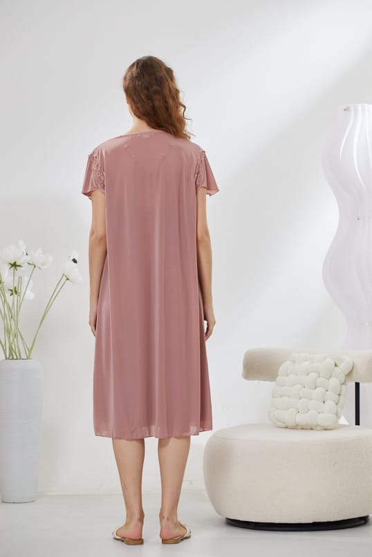 6-Piece Satin Nightwear Set - Marvella Pink