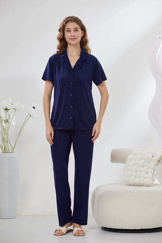 4-Piece Satin Nightwear Set - Rosvian Purple