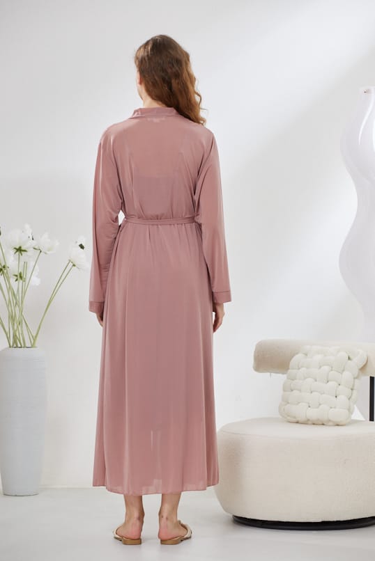 4-Piece Satin Nightwear Set - Rosvian Pink