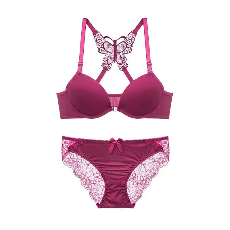 Femmeease - Butterfly  Front lock Bra panty set