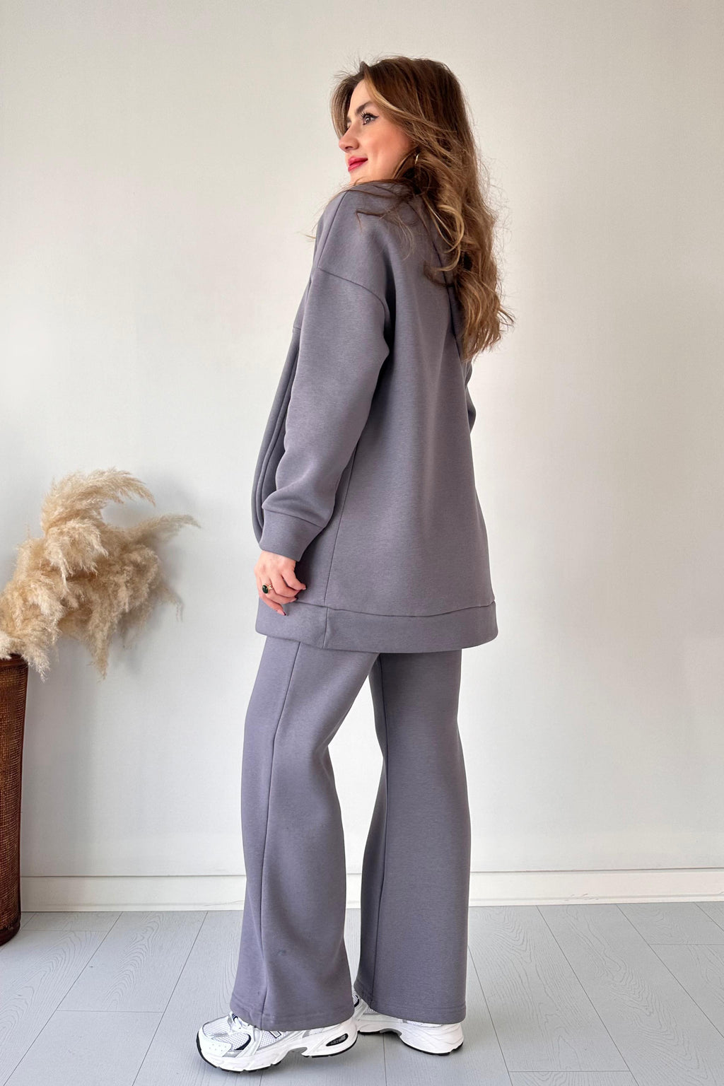 Rich Fleece Casual Drop Shoulder Tracksuit Suit With Bag