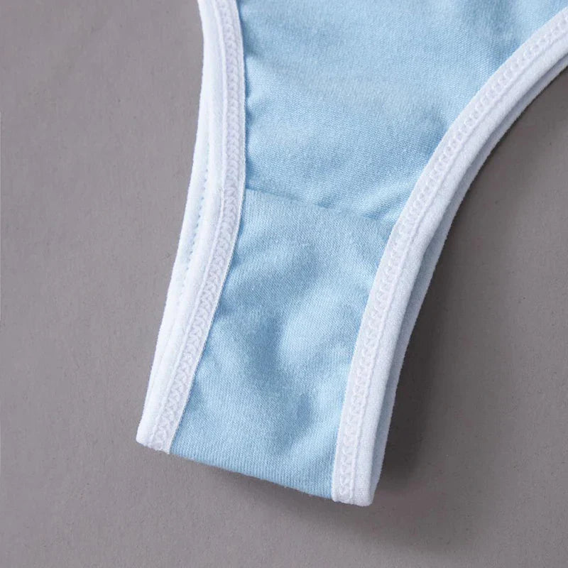 Femmeease - Seamless Sports Bra and Thong Set Free Size - Blue