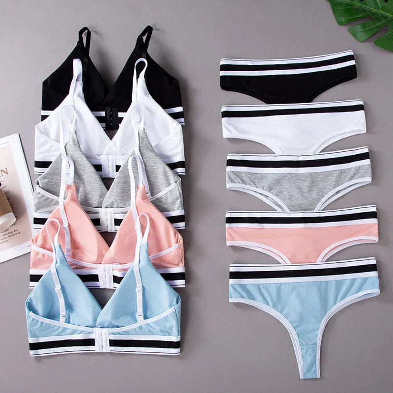 Femmeease - Seamless Sports Bra and Thong Set Free Size - White