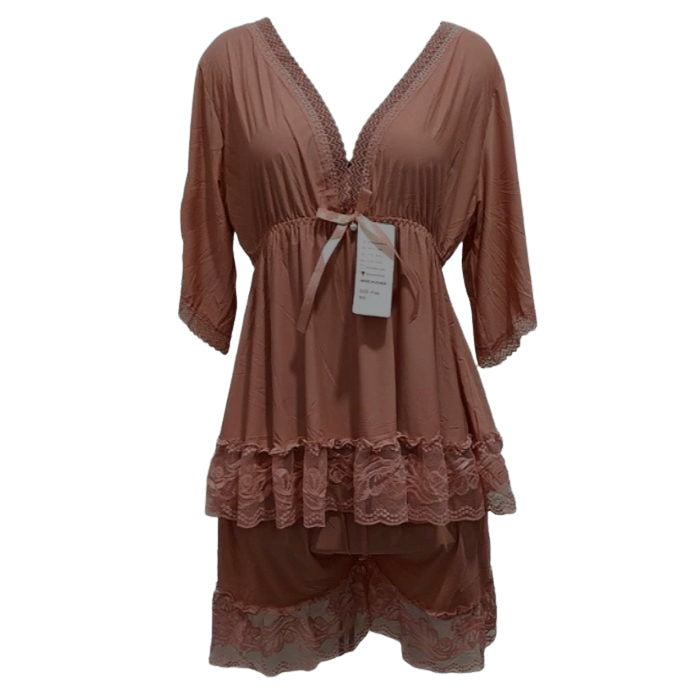 Babydoll Lingerie  - Milky Deep Neck