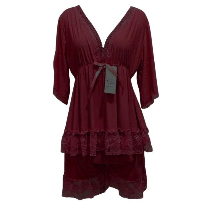 Babydoll Lingerie  - Milky Deep Neck