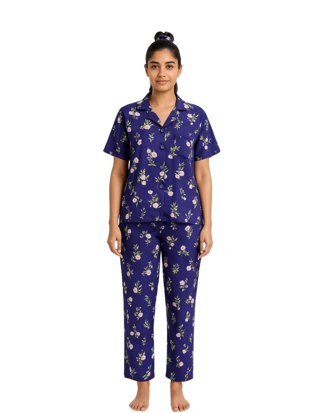 Linen Pajama Suit with Scrunchie - Lush Loom