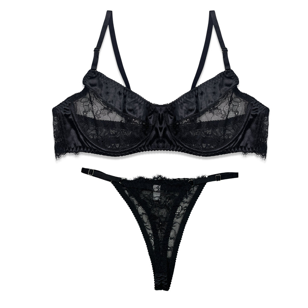 Bra Set - Noir Fleur