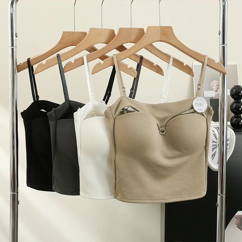 Femmeease -  Front Buckle Push-Up Camisole - Grey