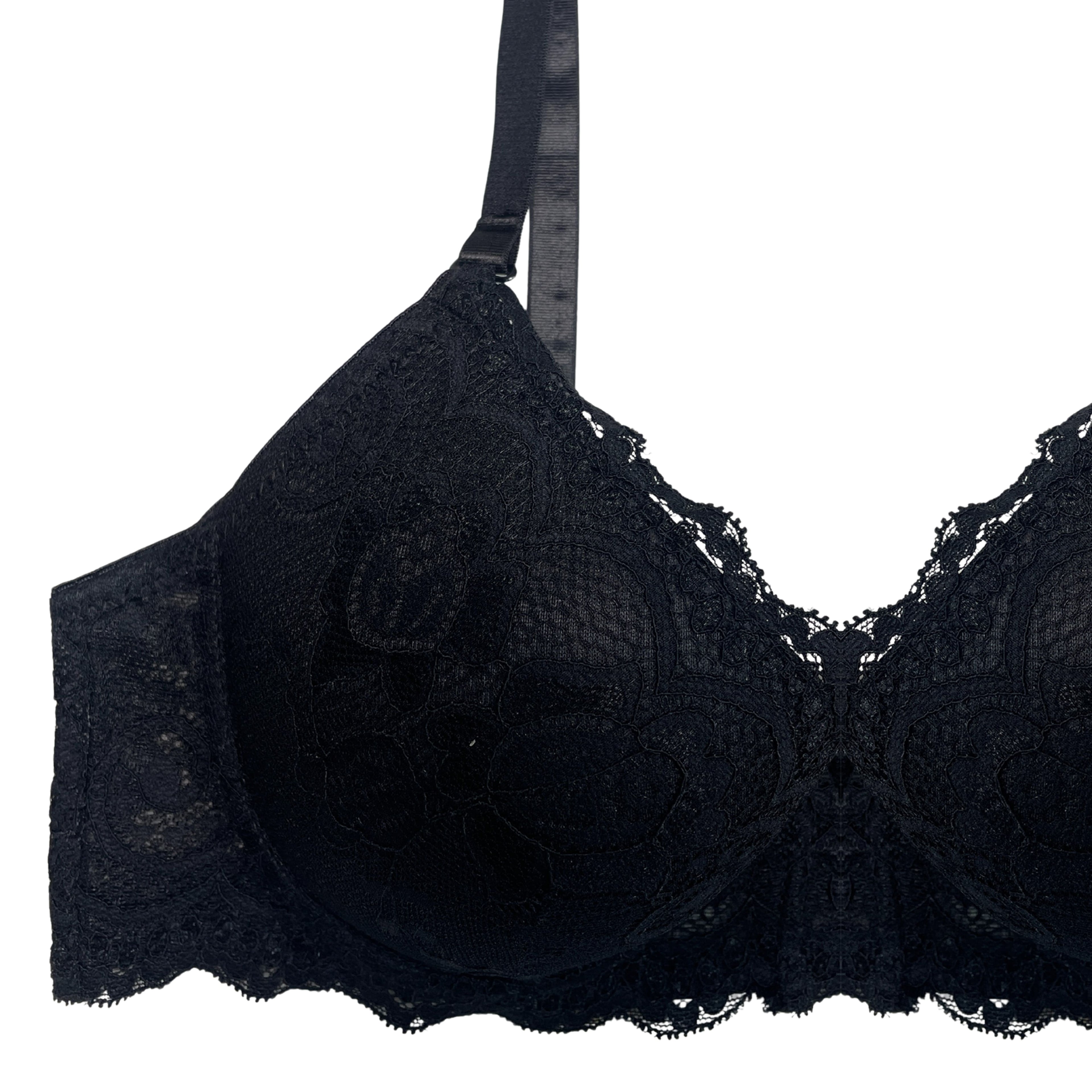 Setbre Lacy Padded Bra and Panty Set Black